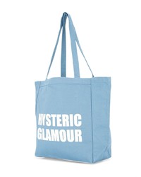 Голубая большая сумка из плотной ткани с принтом от Hysteric Glamour