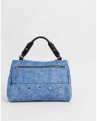 Голубая большая сумка из плотной ткани от Juicy Couture