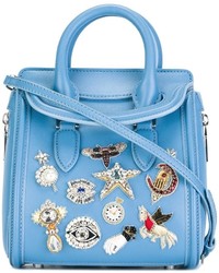 Голубая большая сумка от Alexander McQueen