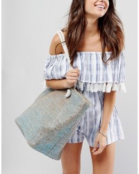 Голубая большая сумка от Asos