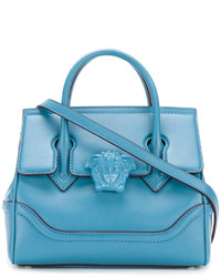 Голубая большая сумка от Versace