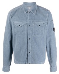 Мужская голубая вельветовая куртка-рубашка от C.P. Company