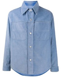 Мужская голубая вельветовая рубашка с длинным рукавом от Ami Paris