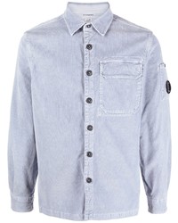 Мужская голубая вельветовая рубашка с длинным рукавом от C.P. Company