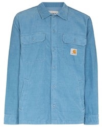 Мужская голубая вельветовая рубашка с длинным рукавом от Carhartt WIP