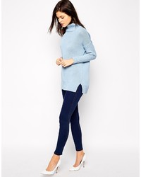 Женская голубая вязаная водолазка от Warehouse