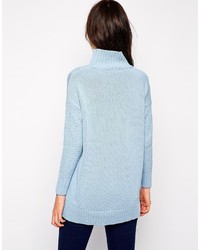 Женская голубая вязаная водолазка от Warehouse