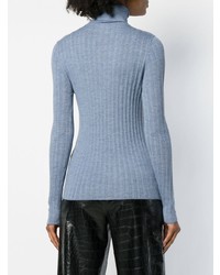 Женская голубая вязаная водолазка от Sara Lanzi