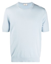 Мужская голубая вязаная футболка с круглым вырезом от Altea