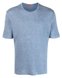 Мужская голубая вязаная футболка с круглым вырезом от Barena