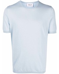 Мужская голубая вязаная футболка с круглым вырезом от D4.0