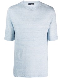 Мужская голубая вязаная футболка с круглым вырезом от Lardini