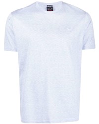 Мужская голубая вязаная футболка с круглым вырезом от Paul & Shark