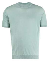 Мужская голубая вязаная футболка с круглым вырезом от Roberto Collina