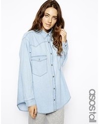 Голубая джинсовая блуза на пуговицах от Asos