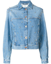 Женская голубая джинсовая куртка с шипами от Etoile Isabel Marant