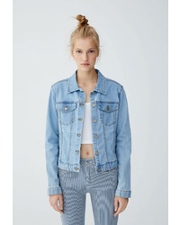 Женская голубая джинсовая куртка от Pull&Bear