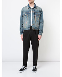 Мужская голубая джинсовая куртка от 424