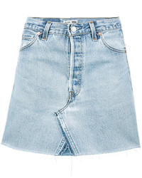 Голубая джинсовая мини-юбка