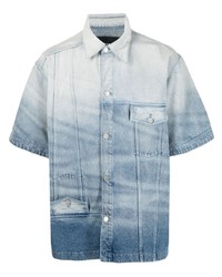 Мужская голубая джинсовая рубашка с коротким рукавом с принтом от Botter