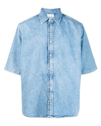 Мужская голубая джинсовая рубашка с коротким рукавом от Acne Studios