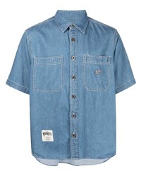 Мужская голубая джинсовая рубашка с коротким рукавом от Chocoolate