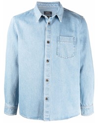 Мужская голубая джинсовая рубашка от A.P.C.