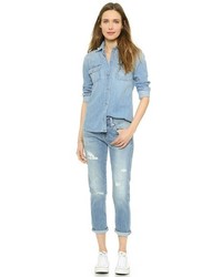 Женская голубая джинсовая рубашка от AG Jeans
