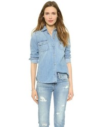 Женская голубая джинсовая рубашка от AG Jeans