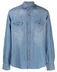 Мужская голубая джинсовая рубашка от Barba