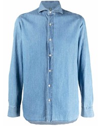 Мужская голубая джинсовая рубашка от Borrelli