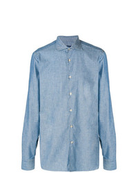 Мужская голубая джинсовая рубашка от Borriello