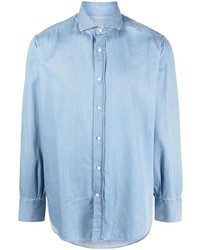 Мужская голубая джинсовая рубашка от Brunello Cucinelli
