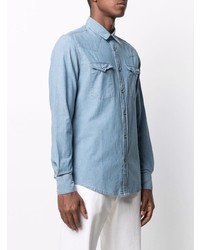 Мужская голубая джинсовая рубашка от Deperlu
