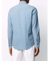 Мужская голубая джинсовая рубашка от Deperlu