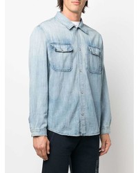 Мужская голубая джинсовая рубашка от Frame