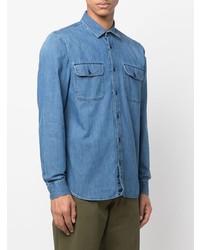 Мужская голубая джинсовая рубашка от Orlebar Brown