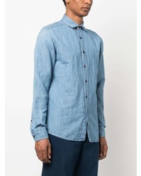 Мужская голубая джинсовая рубашка от Zegna