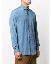 Мужская голубая джинсовая рубашка от Orian