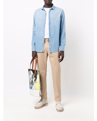 Мужская голубая джинсовая рубашка от Eleventy