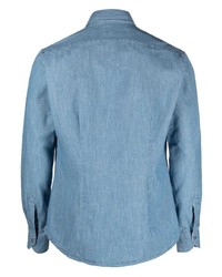 Мужская голубая джинсовая рубашка от Xacus