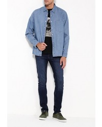 Мужская голубая джинсовая рубашка от Cheap Monday