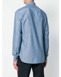 Мужская голубая джинсовая рубашка от Borriello