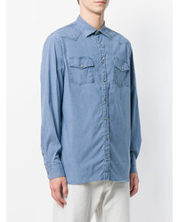 Мужская голубая джинсовая рубашка от Lardini