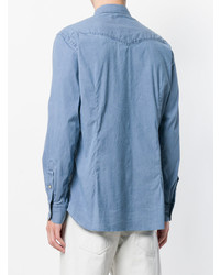 Мужская голубая джинсовая рубашка от Lardini