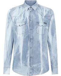 Мужская голубая джинсовая рубашка от Dolce & Gabbana
