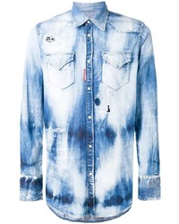 Мужская голубая джинсовая рубашка от DSQUARED2