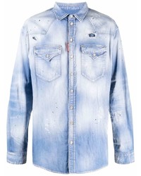 Мужская голубая джинсовая рубашка от DSQUARED2