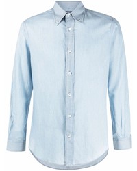 Мужская голубая джинсовая рубашка от Fedeli