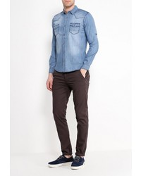 Мужская голубая джинсовая рубашка от Frank NY